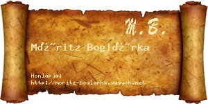 Móritz Boglárka névjegykártya